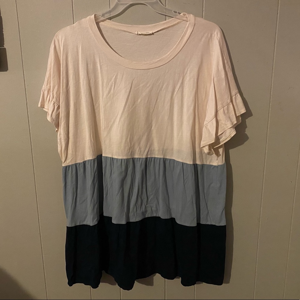 Cotton Bleau ruffle top